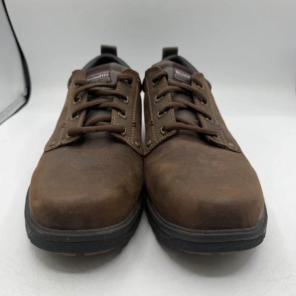 Skechers Segment Rilar Shoes Mens Sz 14 Brown Leather Comfort‎ Oxfords 64260